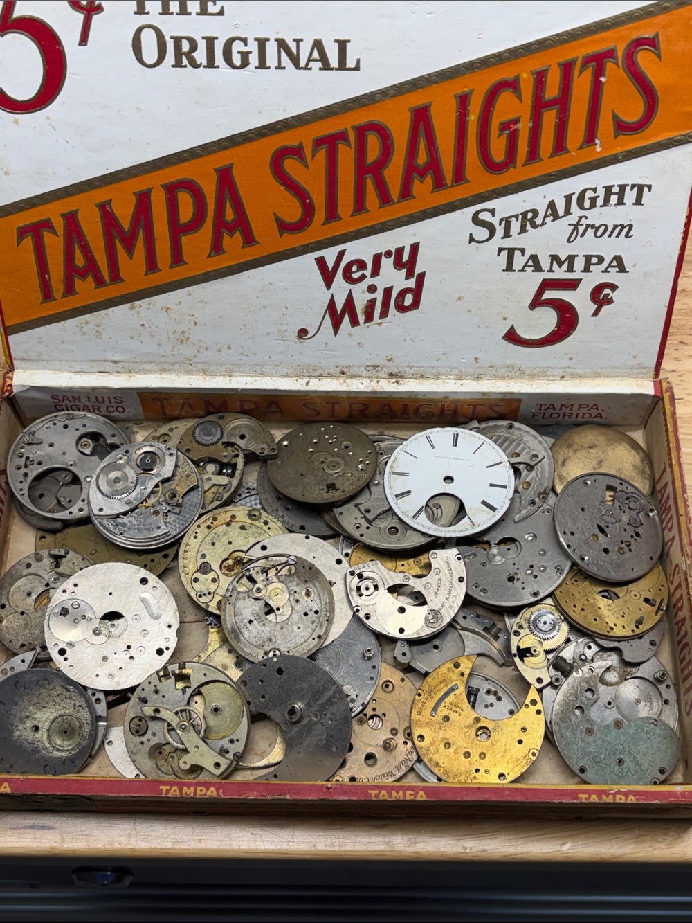 Vintage Watch Movement Parts in Silver and Brass Tones